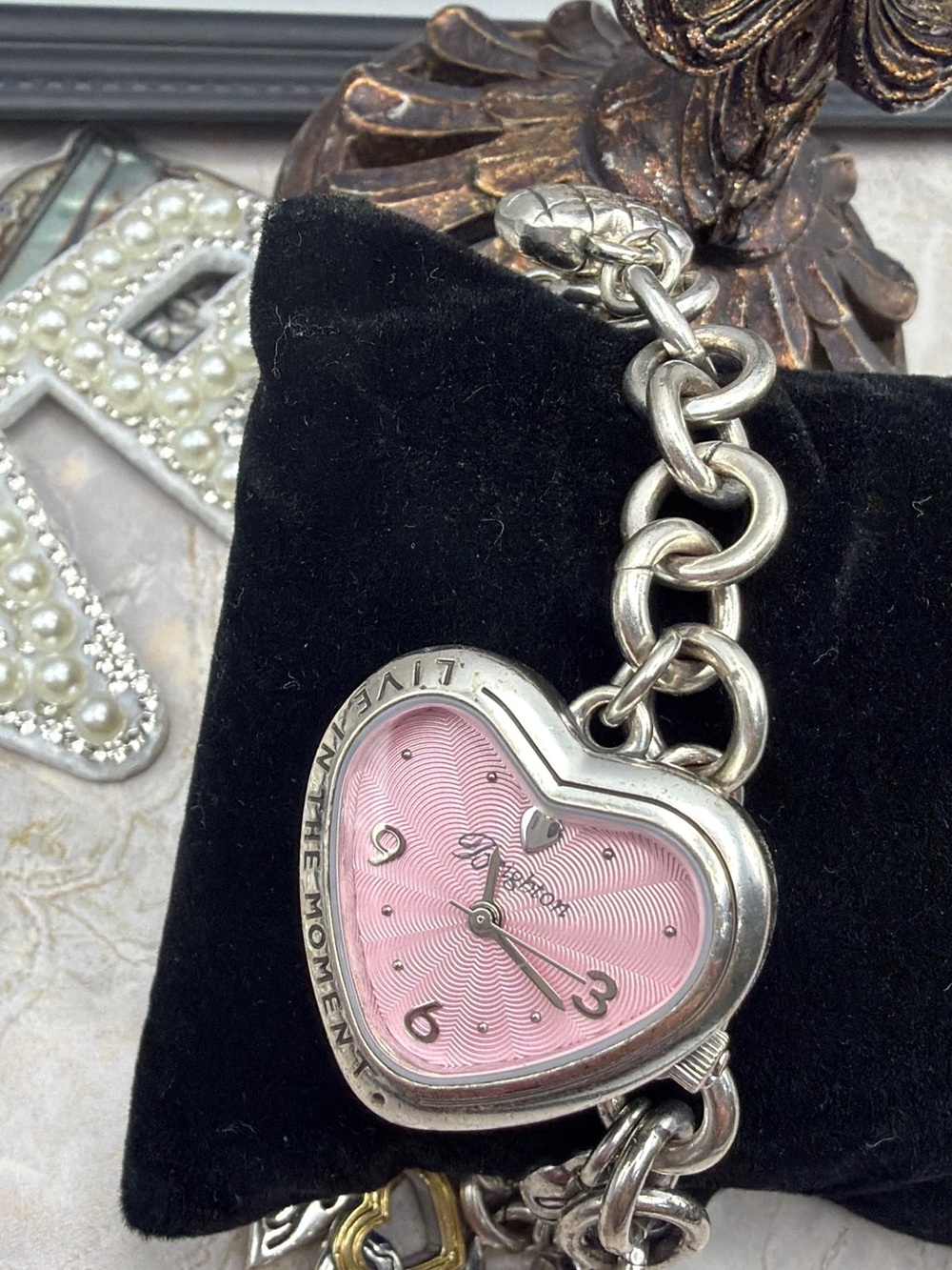 Brighton Live in the Moment Charm Bracelet with Pink Heart Watch Charm - Picture 3 of 7